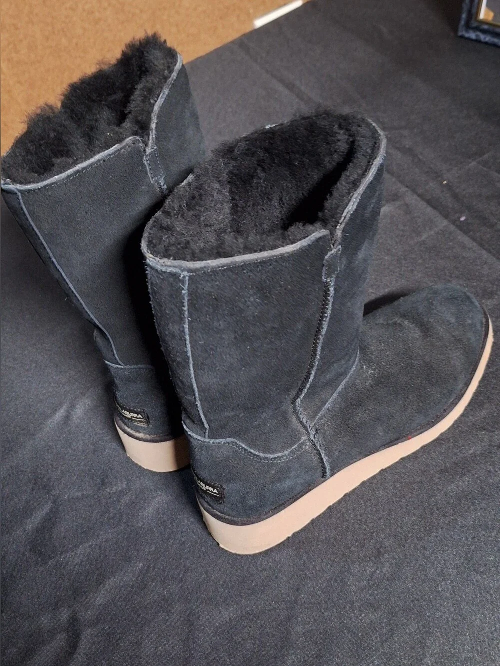 Koolaburra by UGG Black Suede Faux Fur Lined Winter Boots
